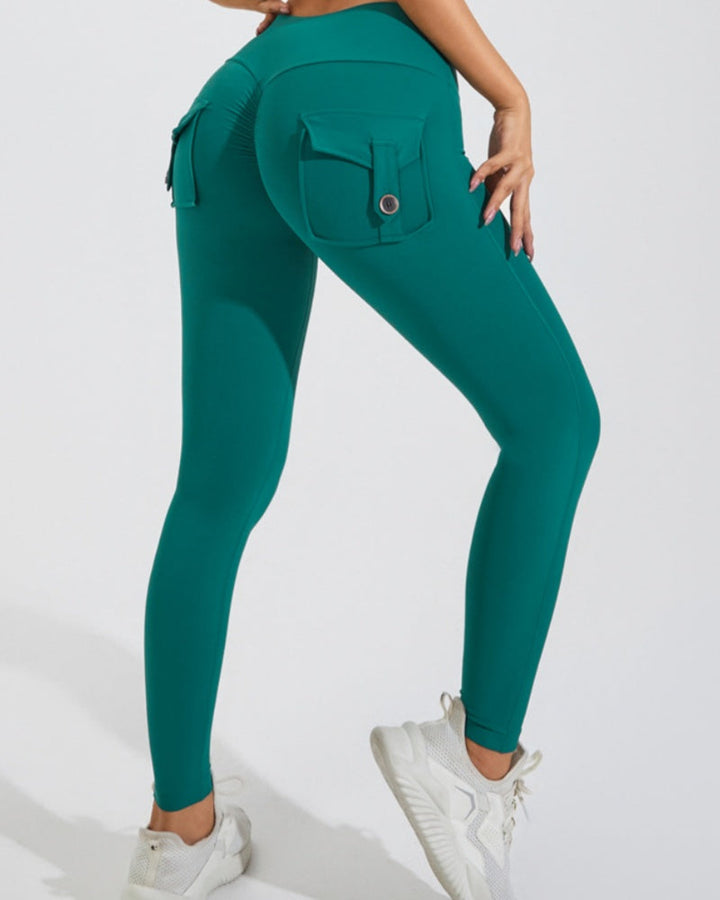 Peach Cargo Pocket Fitness Leggings