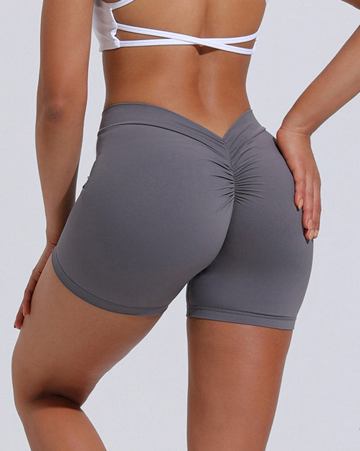V-Back Push-Up High-Waist Hip-Lifting Yoga Workout Shorts