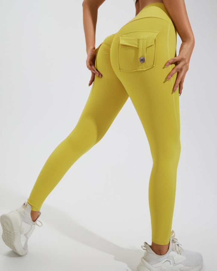 Peach Cargo Pocket Fitness Leggings