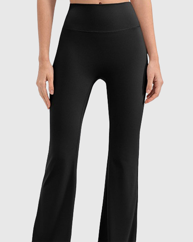 Flared Yoga Pants with High Waist and Hip Lift Design