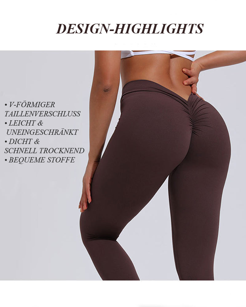 High Waist V-Cut Scrunch Butt Lift Leggings for Gym and Yoga