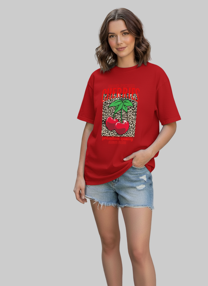 Freshly Handpicked Cherry Print T-Shirt