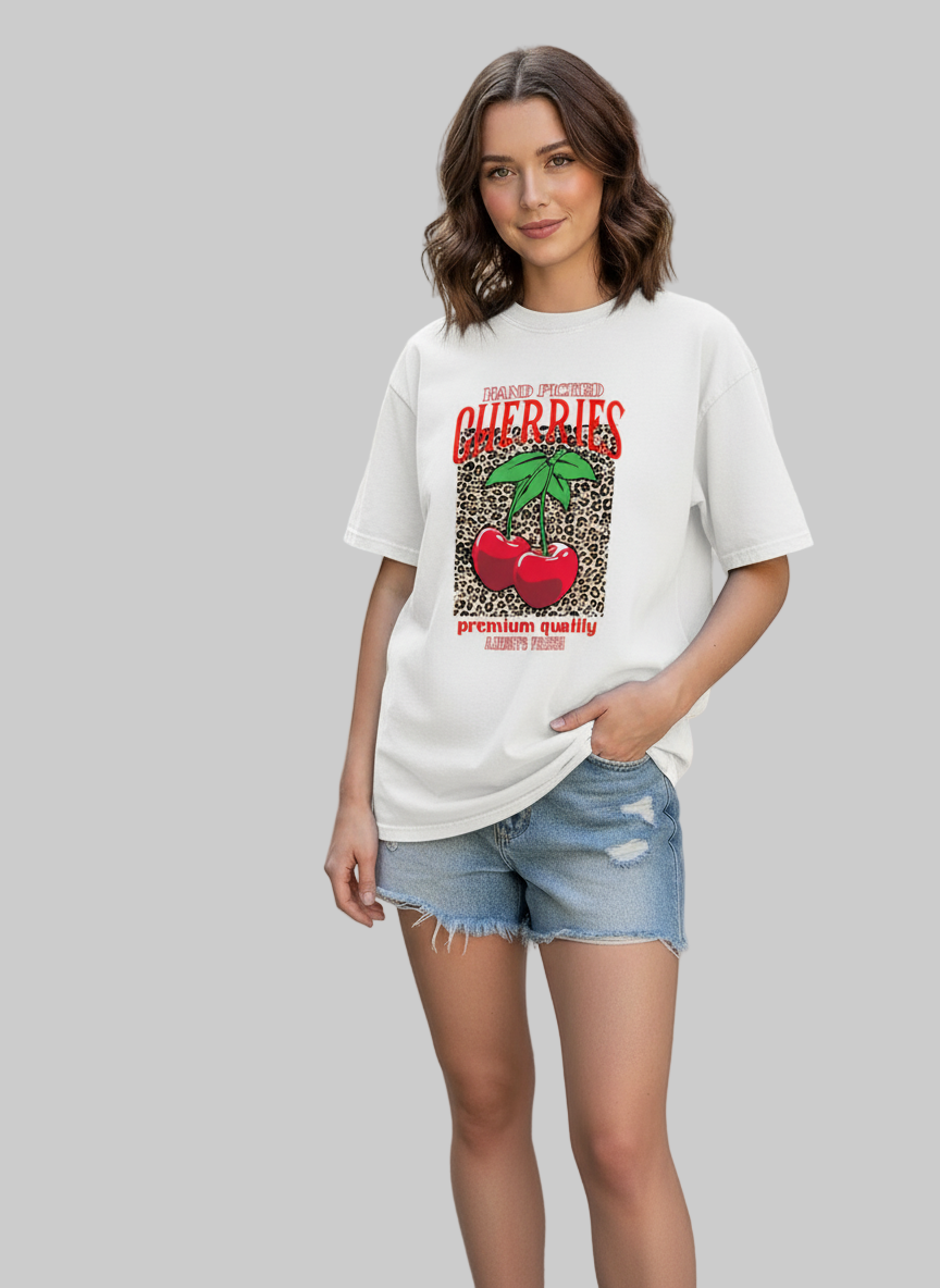 Freshly Handpicked Cherry Print T-Shirt