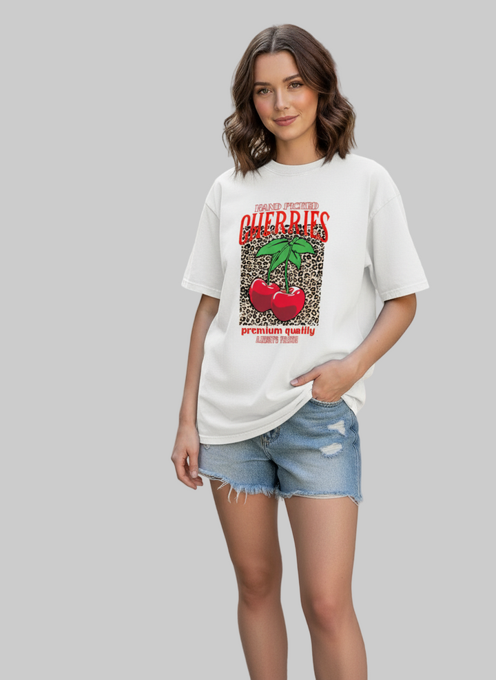 Freshly Handpicked Cherry Print T-Shirt