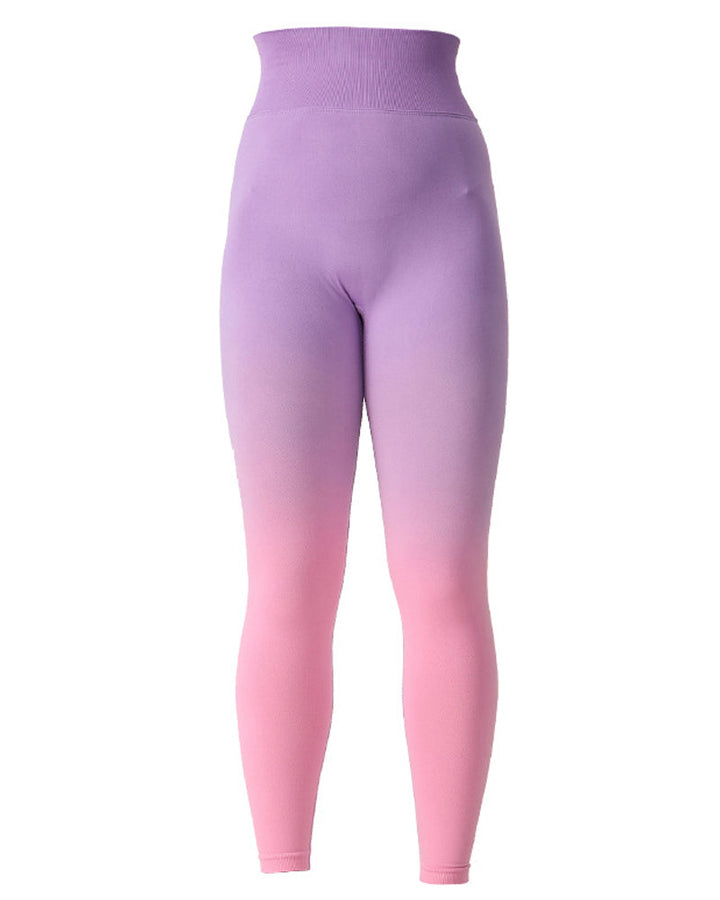 Quick-Dry Gradient Peach High-Waisted Yoga Pants with Hip Lift