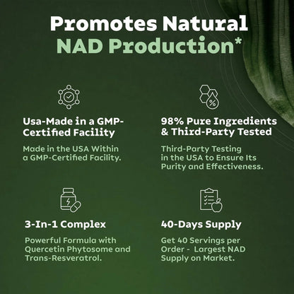 Reus Research NR900 - NAD+ Supplement for Skin Aging Support, Energy, and Focus