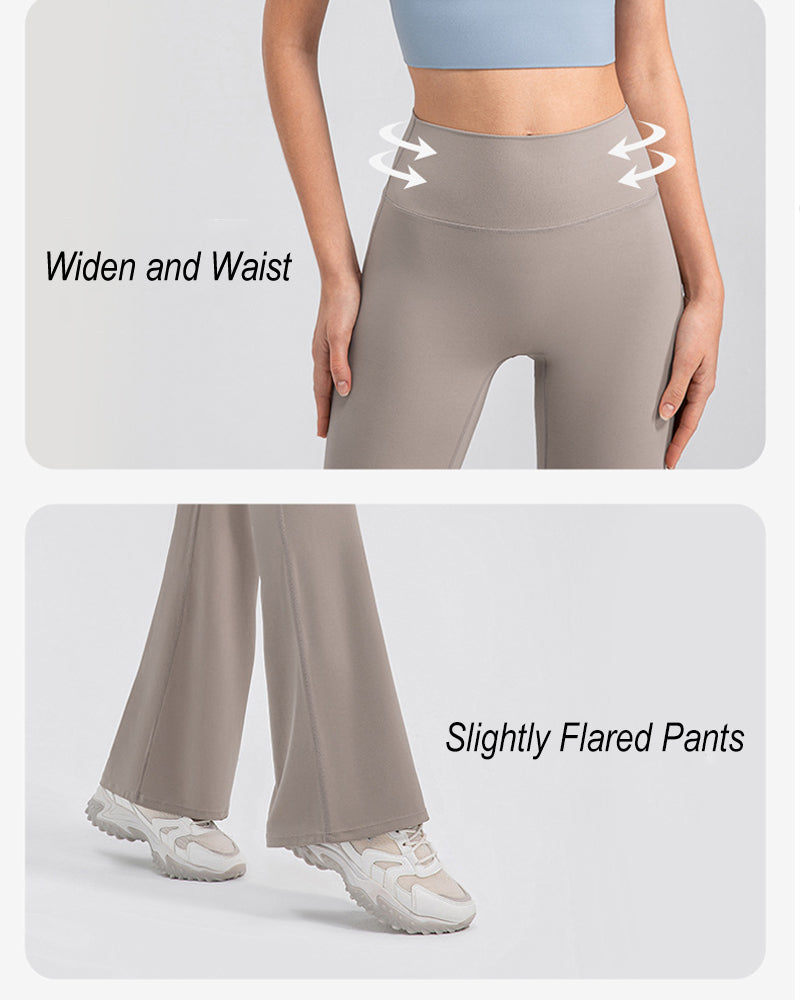 Flared Yoga Pants with High Waist and Hip Lift Design