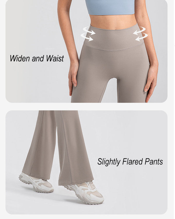 Flared Yoga Pants with High Waist and Hip Lift Design