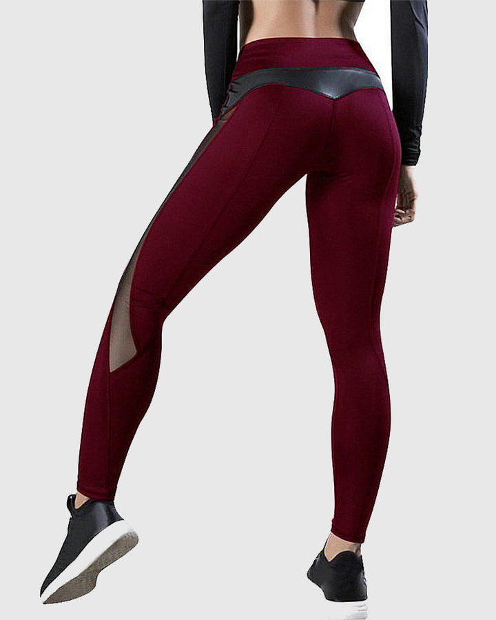 Mesh-Detail Hip-Lifting Yoga Leggings