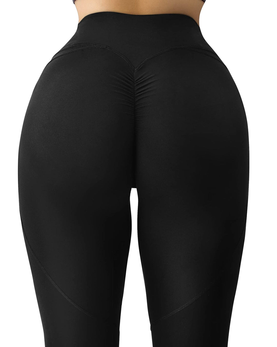 High-Waisted Women's Yoga Pants with V-Shaped Crossband and Tapered Hips