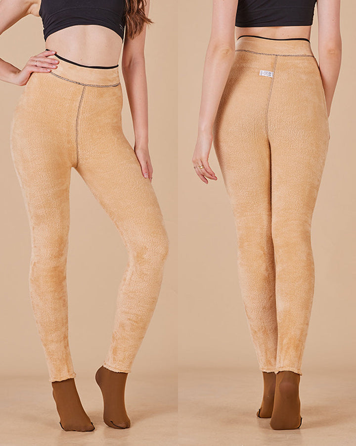 Warm Fleece-Lined Shapewear Leggings - Stylish Translucent Comfort Tights