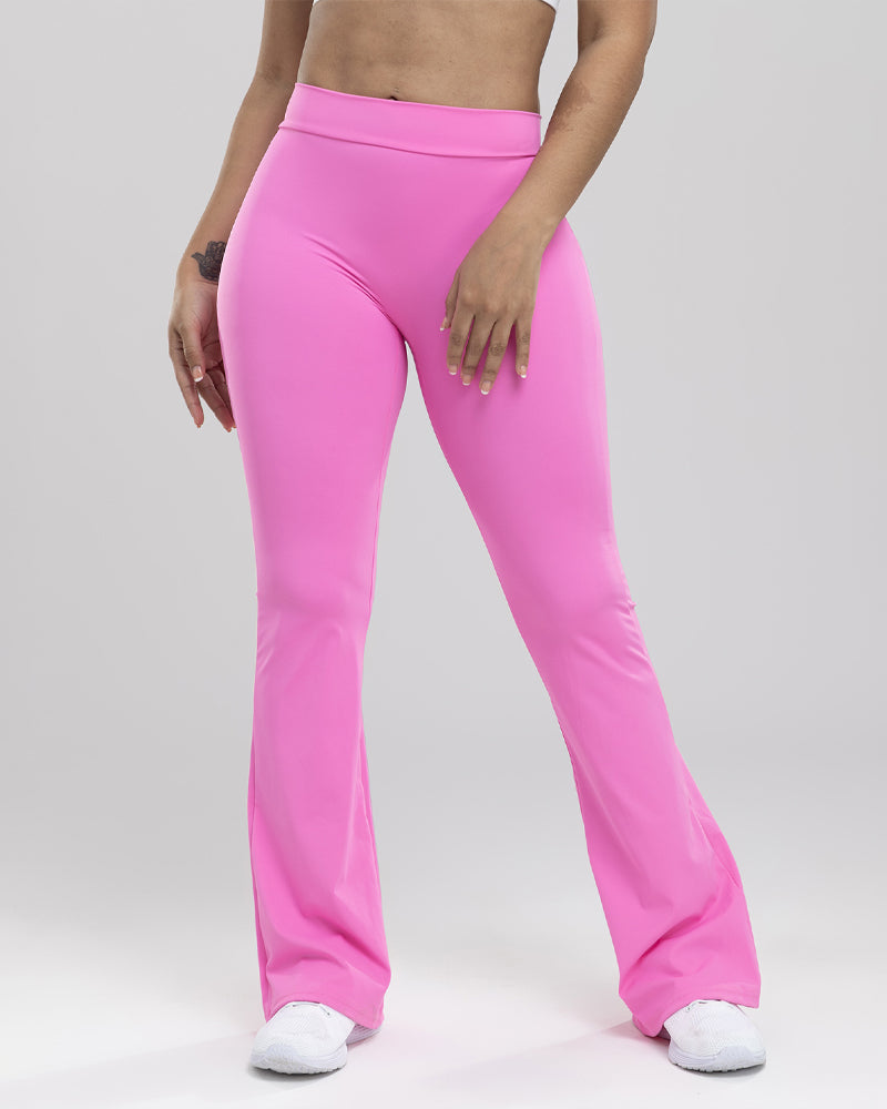 Flared Yoga Pants with Deep V Back - Squat-Proof Fitness Leggings