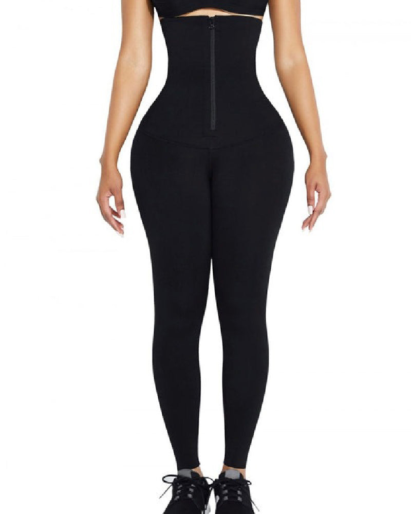 2-in-1 High Waist Zipper Leggings for Slim Fit and Tummy Control - Perfect for the Gym