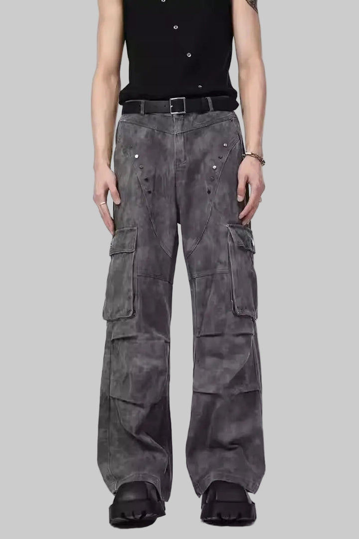 Trendy Retro Multi-Pocket Jeans