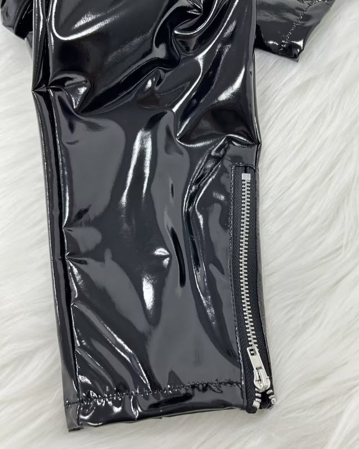 Women's Slim Fit PU Leather Pants - Stylish and Versatile Mirror Finish