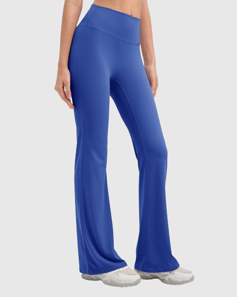 Flared Yoga Pants with High Waist and Hip Lift Design