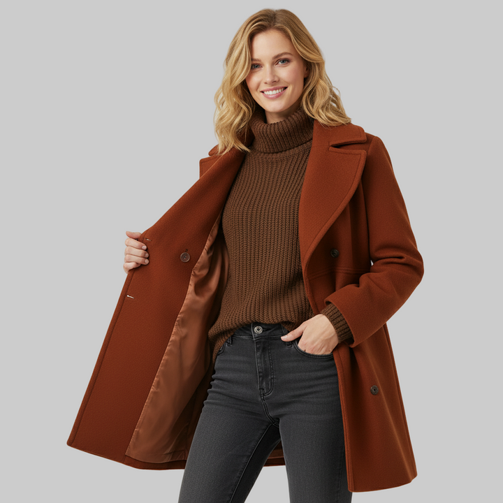 Elegant Thin Wool Blend Long Coat
