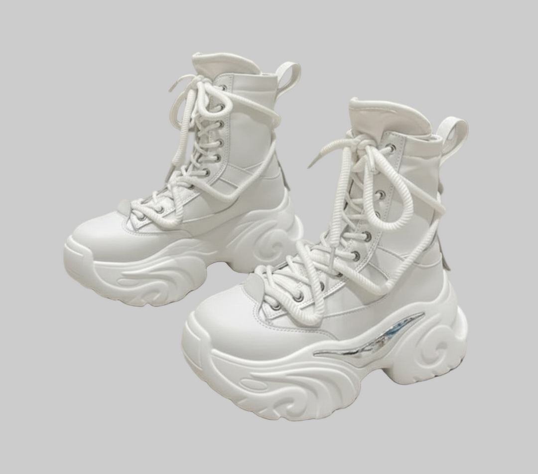 Chunky Heels Punk Style Boots