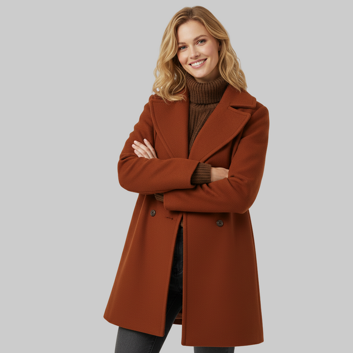 Elegant Thin Wool Blend Long Coat