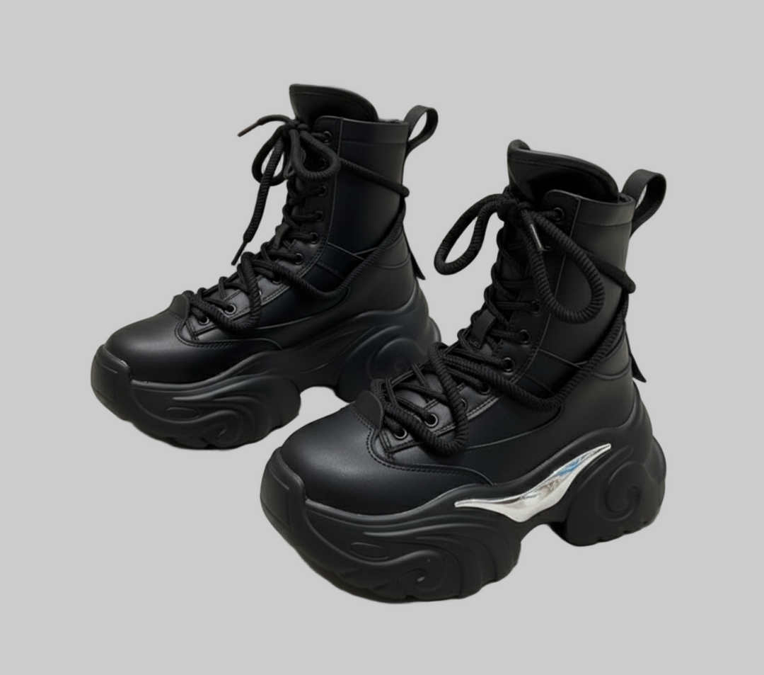 Chunky Heels Punk Style Boots