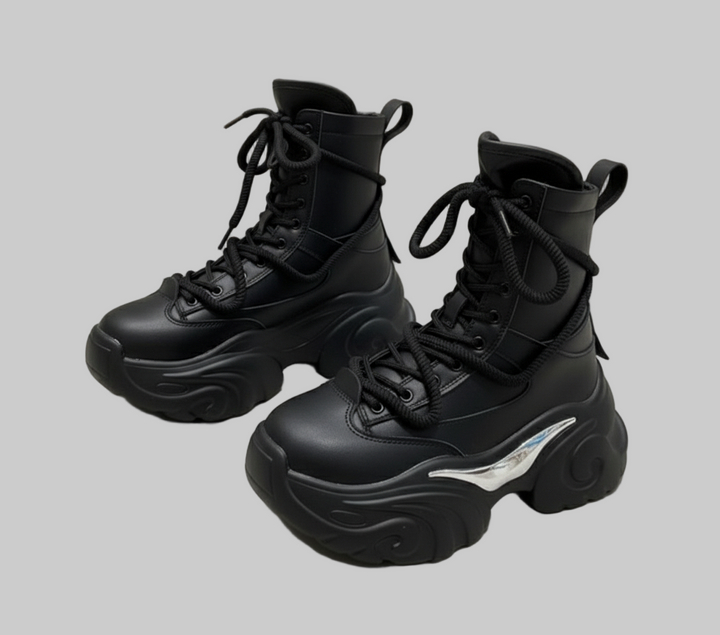 Chunky Heels Punk Style Boots