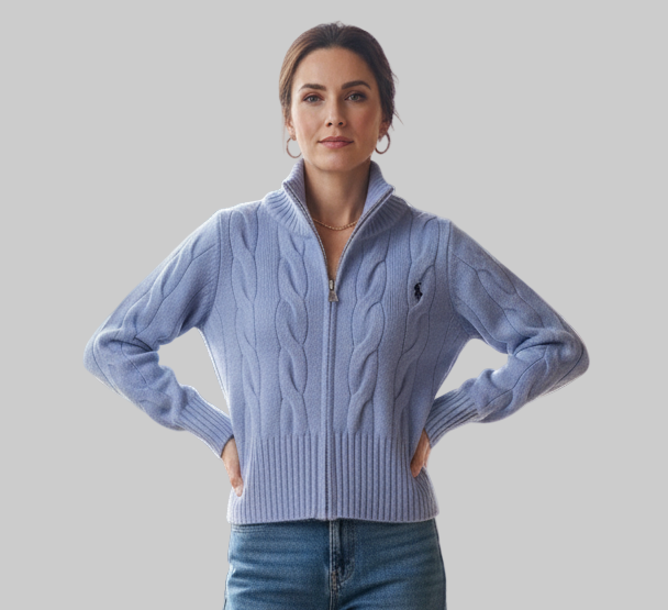 Vintage High Collar Embroidered Sweater