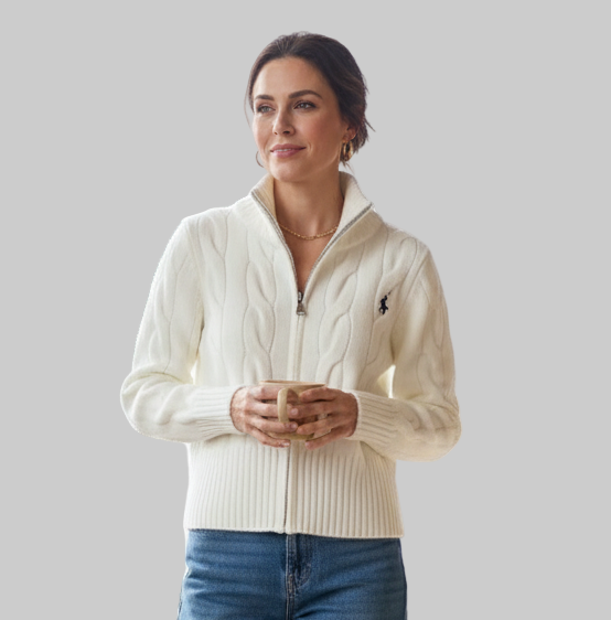 Vintage High Collar Embroidered Sweater