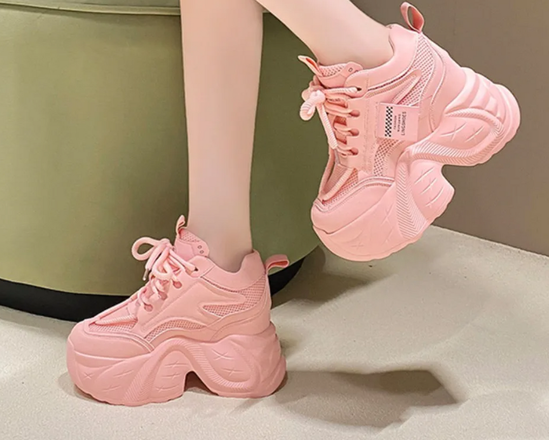 10CM High Platform Lace-Up Chunky Sneakers