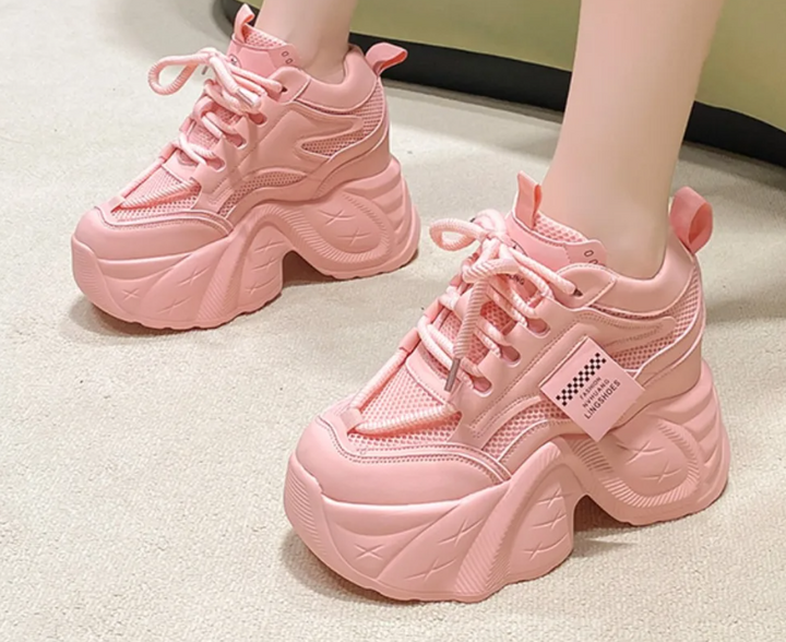 10CM High Platform Lace-Up Chunky Sneakers