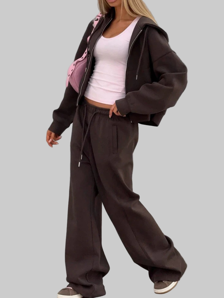 Zipper Hoodie and Sweatpants set