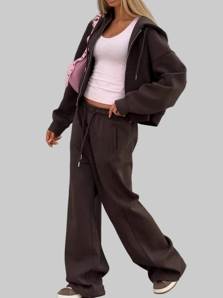 Zipper Hoodie and Sweatpants set